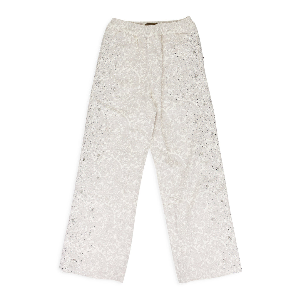 WHITE CASHEW BLOSSOM PEARL SWEATPANTS