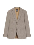 BOSS Slim-fit blazer in a patterned virgin-wool blend