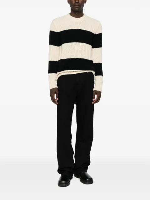 Moncler striped wool blend bouclé sweater