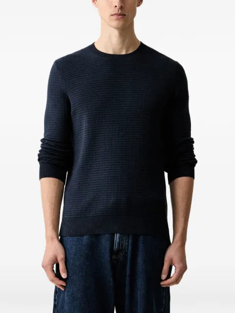 Trussardi waffle-knit crew-neck sweater