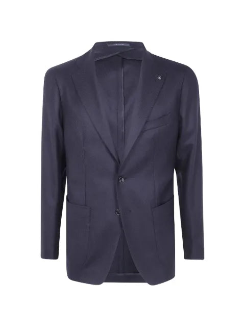 Tagliatore logo-pin single-breasted blazer