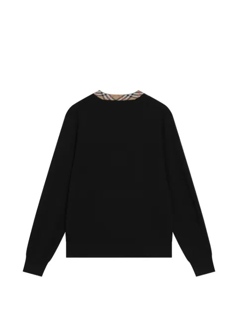 Burberry Kids check-trim V-neck sweater