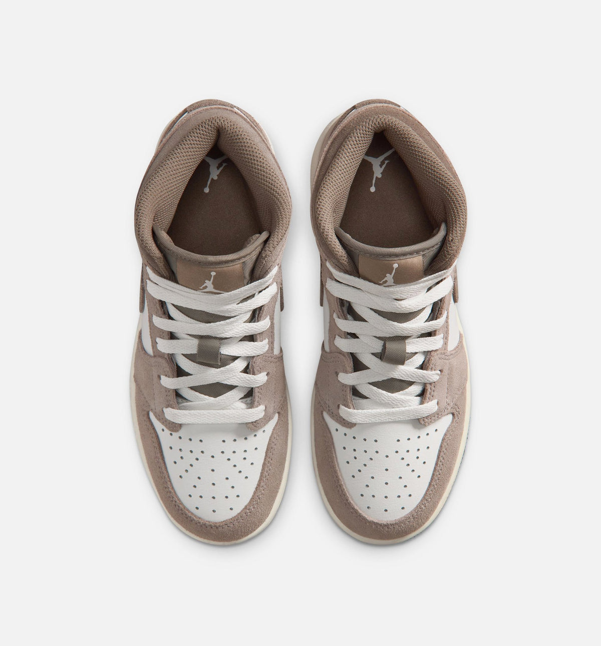 Air Jordan 1 Mid – Grade School Lifestyle Shoe in Enigma Stone/Olive Grey/Summit White