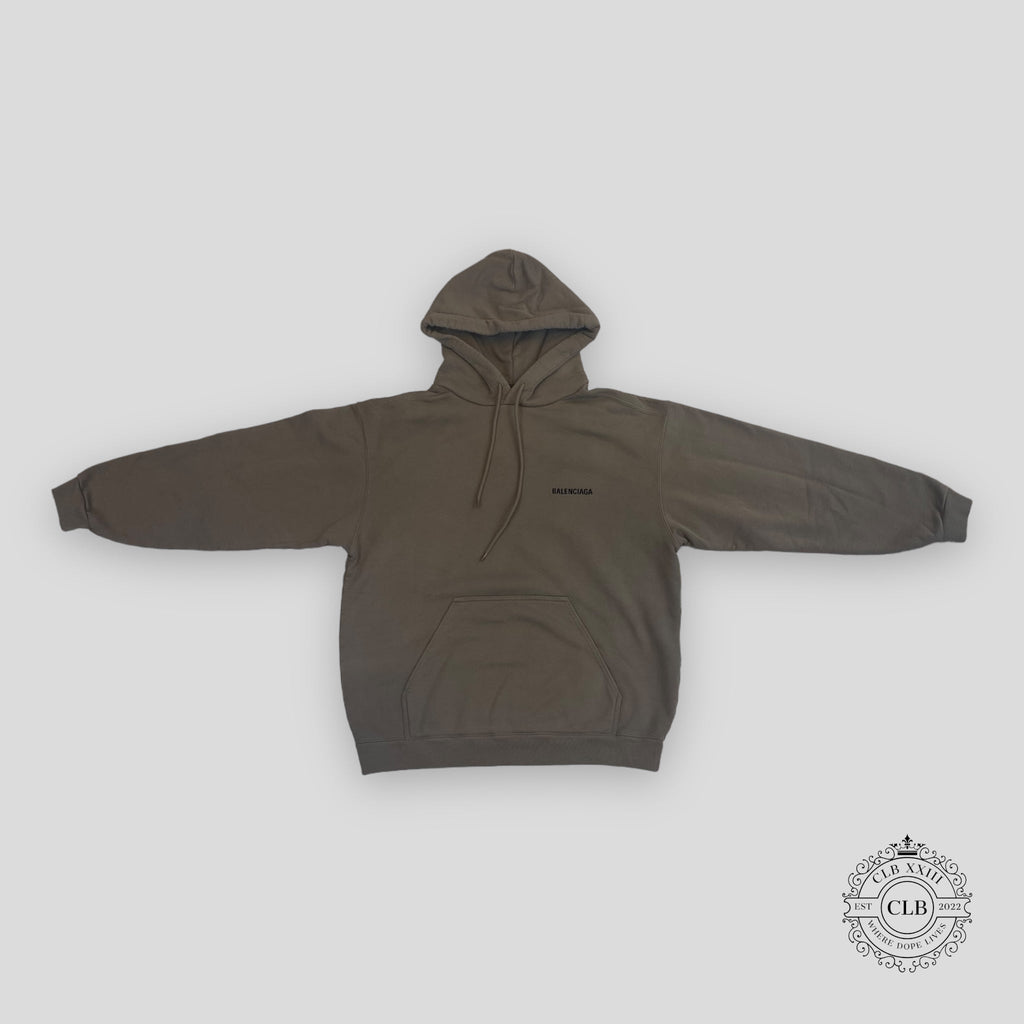 Balenciaga Medium Fit Logo Hoodie in Light Brown