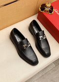 Ferragamo Black Buckle Loafers - Rubber Sole