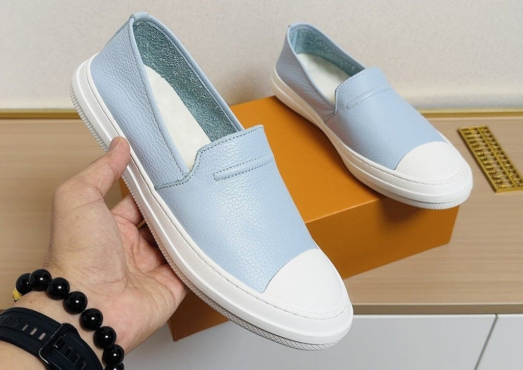 Gucci White-Toe Slip-On Shoes